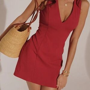 Medium NEW Red V-Neck Sheath Mini Dress for the Holiday Night Out !
